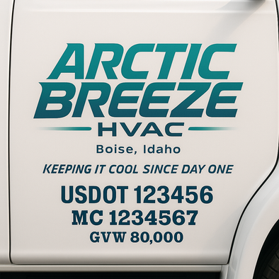 HVAC Heating & Cooling Business Truck Door Decal Lettering Sticker Sign, 2 Pack