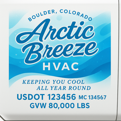 HVAC Heating & Cooling Business Truck Door Decal Lettering Sticker Sign, 2 Pack