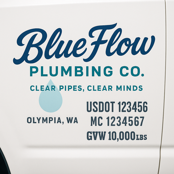 Plumbing Business Truck Door Decal Lettering Sticker Sign, 2 Pack
