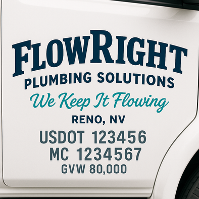 Plumbing Business Truck Door Decal Lettering Sticker Sign, 2 Pack