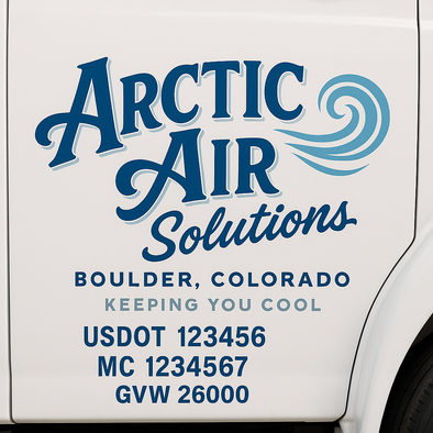 HVAC Heating & Cooling Business Truck Door Decal Lettering Sticker Sign, 2 Pack