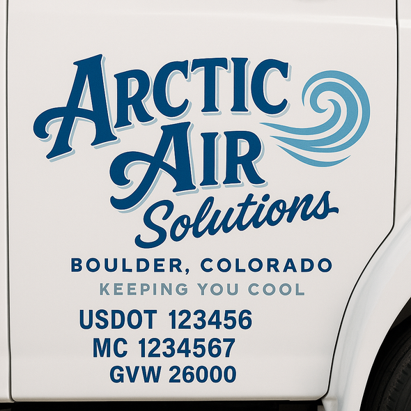 HVAC Heating & Cooling Business Truck Door Decal Lettering Sticker Sign, 2 Pack