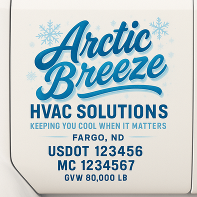 HVAC Heating & Cooling Business Truck Door Decal Lettering Sticker Sign, 2 Pack