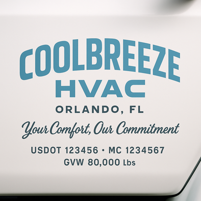 HVAC Heating & Cooling Business Truck Door Decal Lettering Sticker Sign, 2 Pack