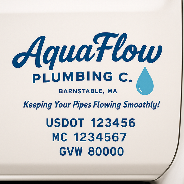 Plumbing Business Truck Door Decal Lettering Sticker Sign, 2 Pack