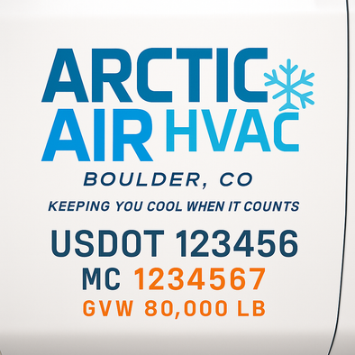HVAC Heating & Cooling Business Truck Door Decal Lettering Sticker Sign, 2 Pack