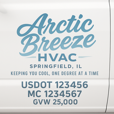 HVAC Heating & Cooling Business Truck Door Decal Lettering Sticker Sign, 2 Pack