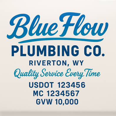 Plumbing Business Truck Door Decal Lettering Sticker Sign, 2 Pack