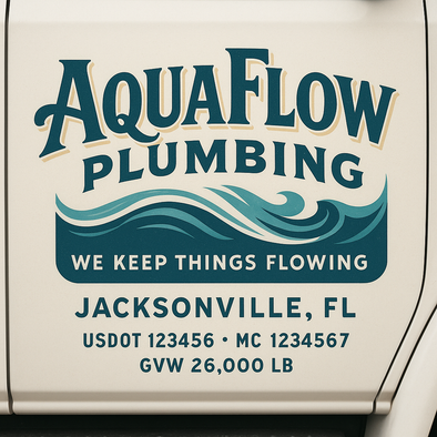 Plumbing Business Truck Door Decal Lettering Sticker Sign, 2 Pack