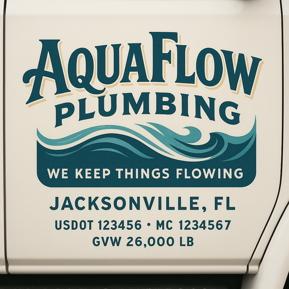 Plumbing Business Truck Door Decal Lettering Sticker Sign, 2 Pack