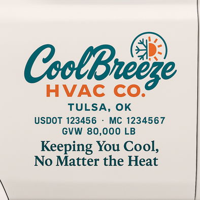 HVAC Heating & Cooling Business Truck Door Decal Lettering Sticker Sign, 2 Pack