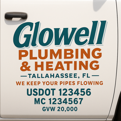 Plumbing Business Truck Door Decal Lettering Sticker Sign, 2 Pack