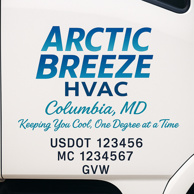 HVAC Heating & Cooling Business Truck Door Decal Lettering Sticker Sign, 2 Pack
