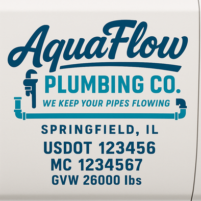 Plumbing Business Truck Door Decal Lettering Sticker Sign, 2 Pack
