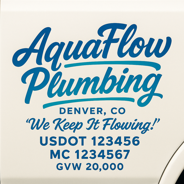 Plumbing Business Truck Door Decal Lettering Sticker Sign, 2 Pack