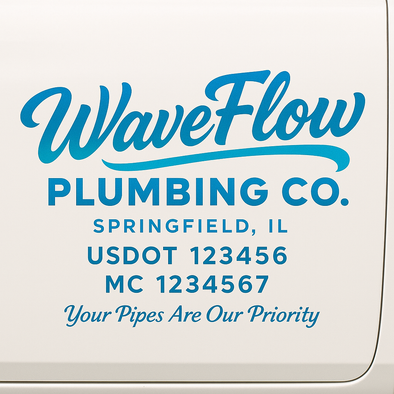 Plumbing Business Truck Door Decal Lettering Sticker Sign, 2 Pack