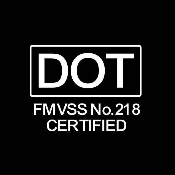 White DOT Helmet Professional Decal Sticker Sign FMVSS No 218 Certified