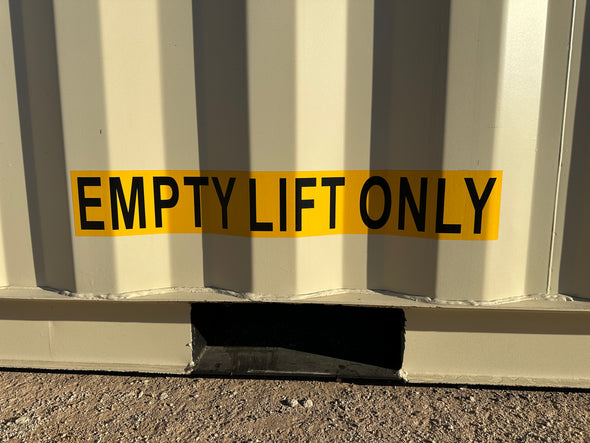 Empty Lift Only Shipping Container Decal Sticker