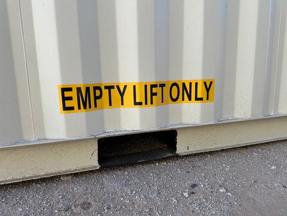 Empty Lift Only Shipping Container Decal Sticker