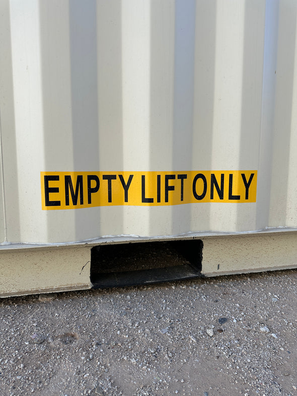 Empty Lift Only Shipping Container Decal Sticker