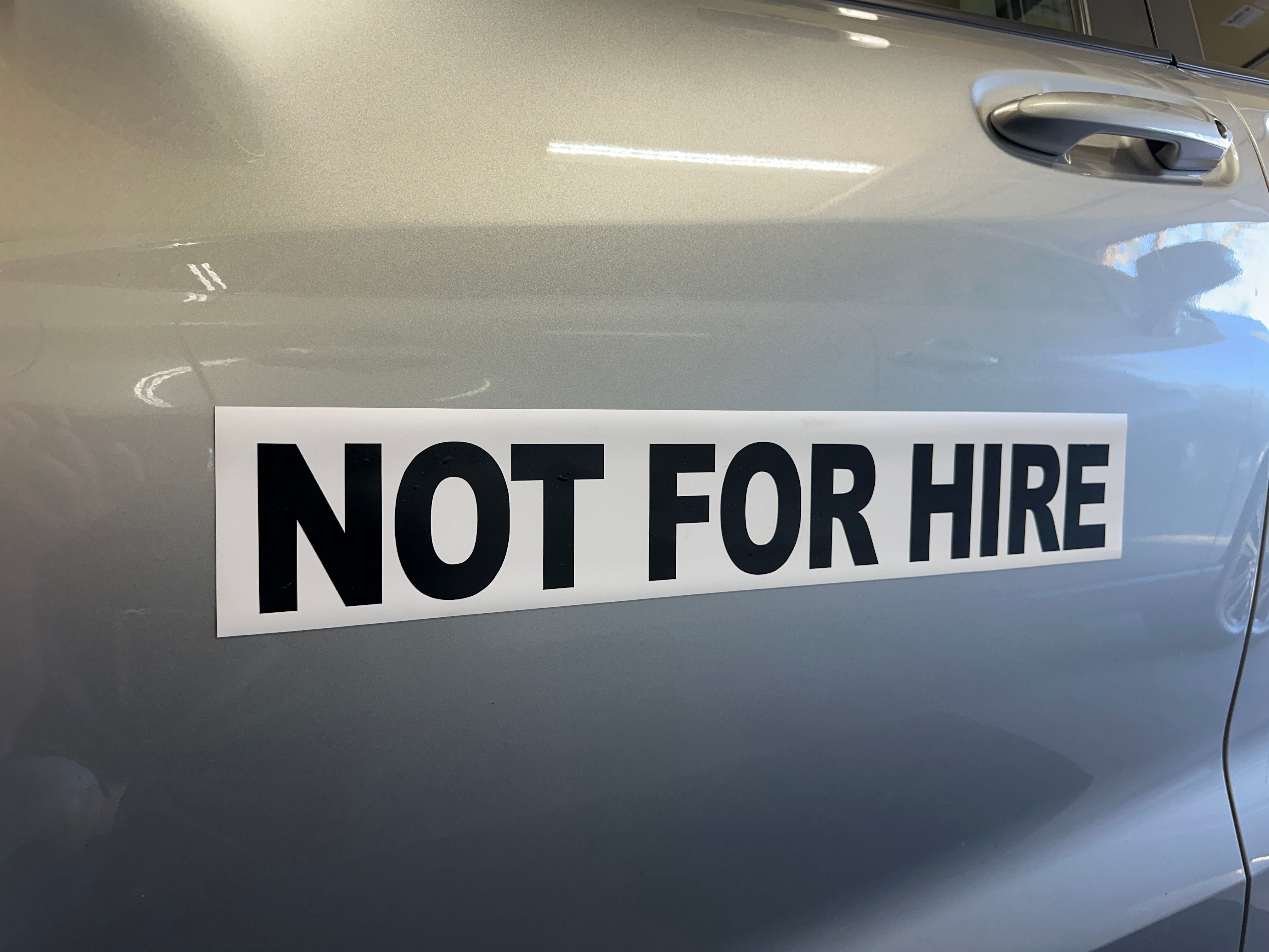 thumbnail image 2 of Not For Hire Magnetic Sign For Personal Transport Vehicles 2 of 11