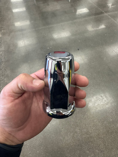 Semi-Truck or Commercial Vehicle 33MM Chrome Plastic Flange (Long Style) Lug Nut Cover