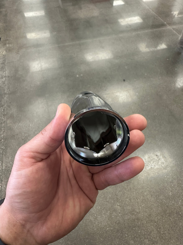 Semi-Truck or Commercial Vehicle 33MM Chrome Plastic Flange (Long Style) Lug Nut Cover