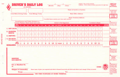 Driver's Daily Log Paper Sheet Carbonless (2-Ply)