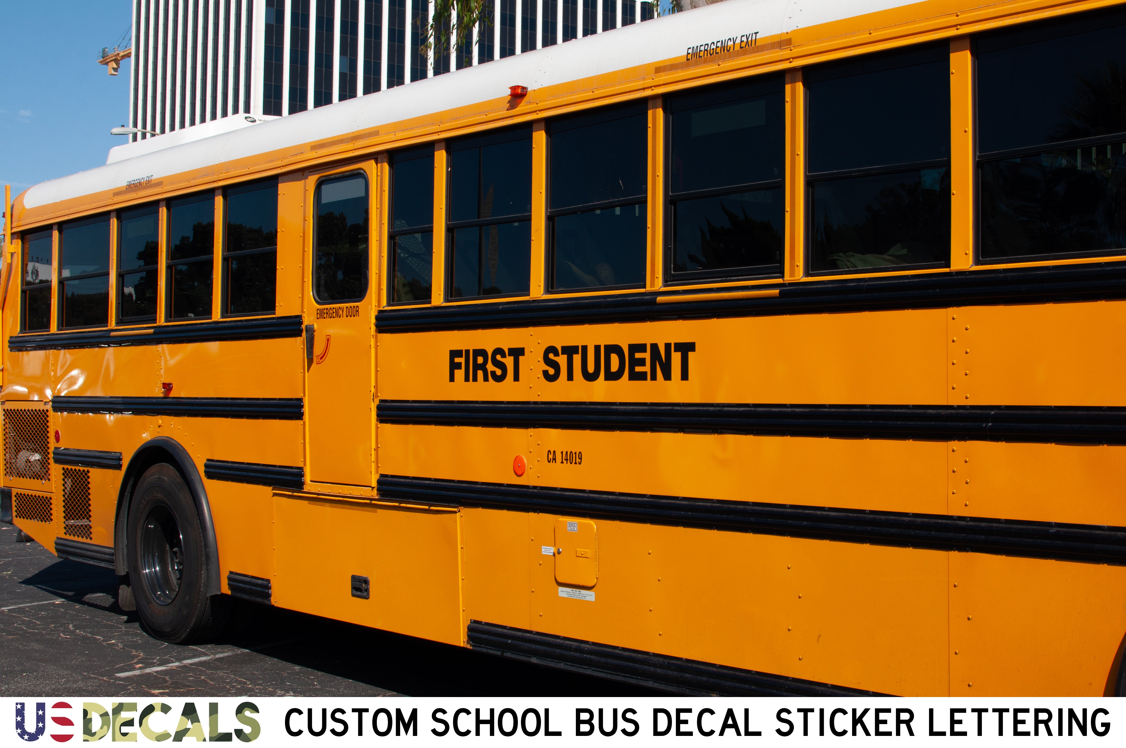 School Bus Beltline Lettering Decal Stickers, 2 Pack – US Decals