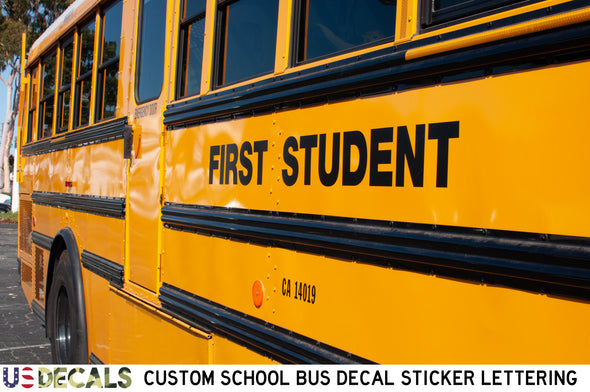 School Bus Beltline Lettering Decal Stickers, 2 Pack