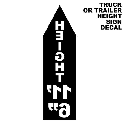 Reversed Vertical Truck Trailer Box Height Decal Sticker Lettering For DOT Compliance, 2 Pack