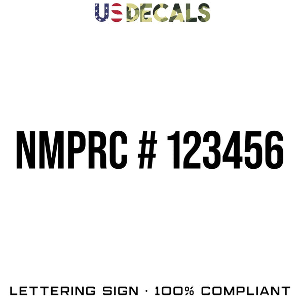 NMPRC Number Decal Sticker, 2 Pack
