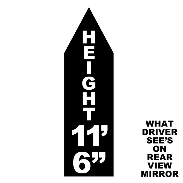 Reversed Vertical Truck Trailer Box Height Decal Sticker Lettering For DOT Compliance, 2 Pack