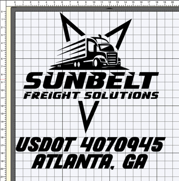 Custom Truck Door Sign for Sunbelt Freight Solutions