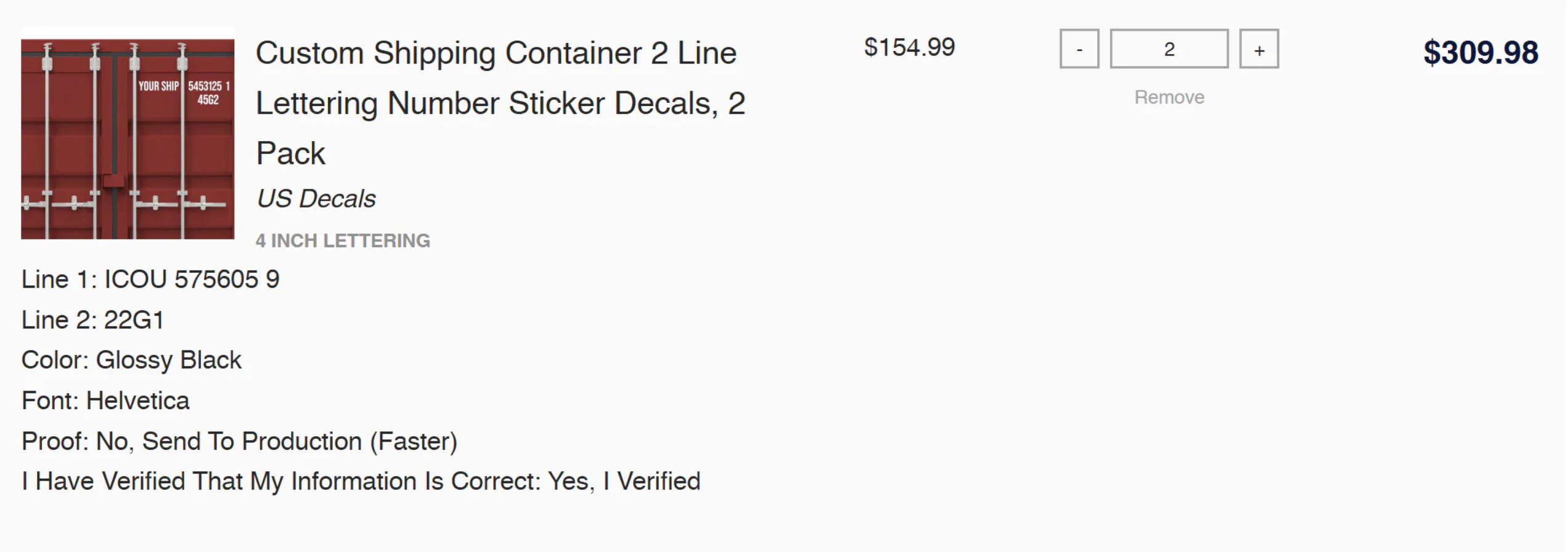 Custom Shipping Container Order – US Decals