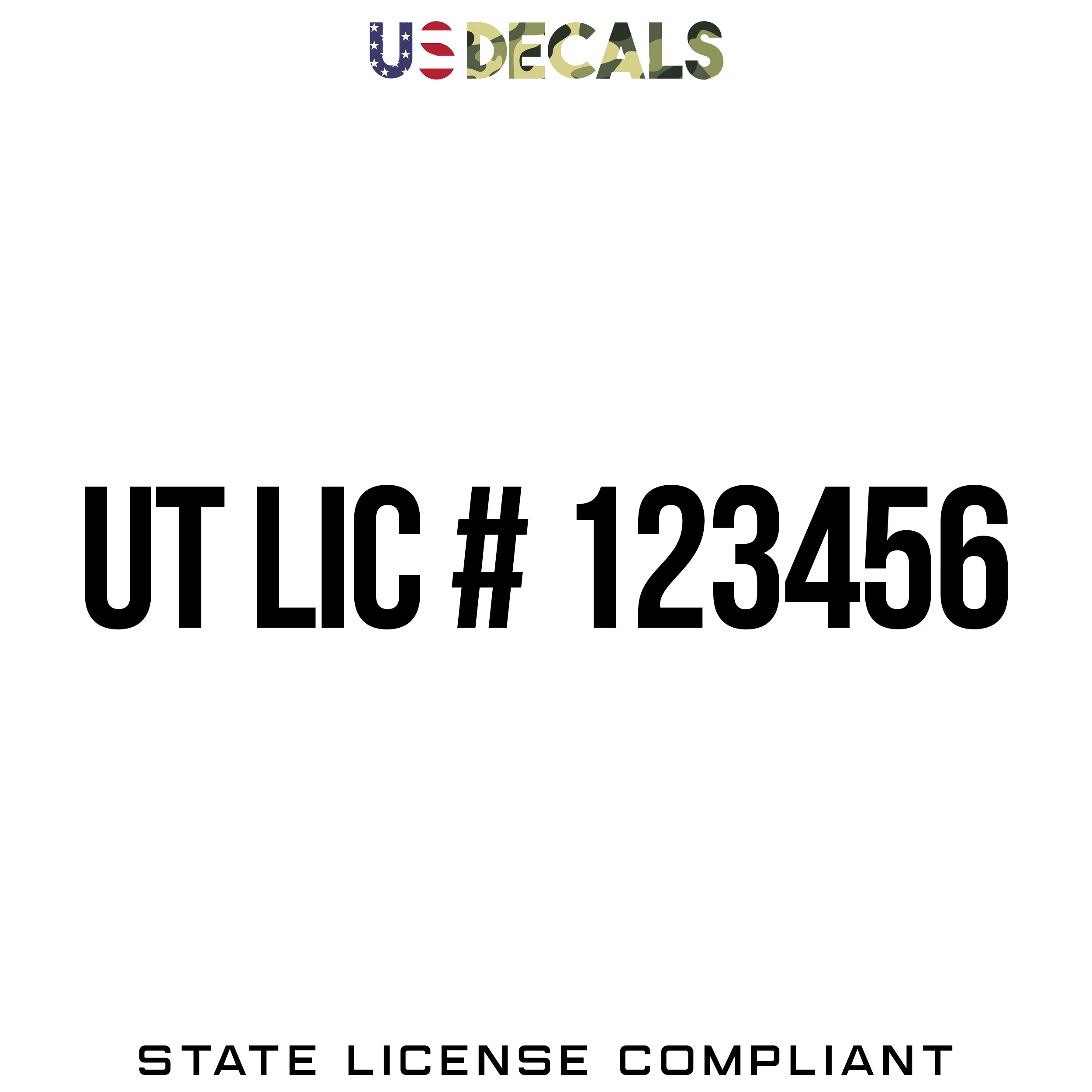Utah UT License Regulation Number Decal Sticker Lettering, 2 Pack – US ...