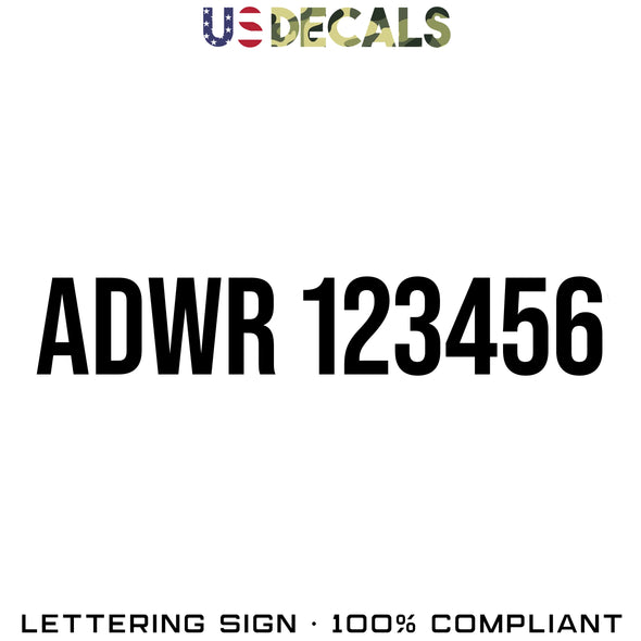 ADWR Number Decal Sticker, 2 Pack