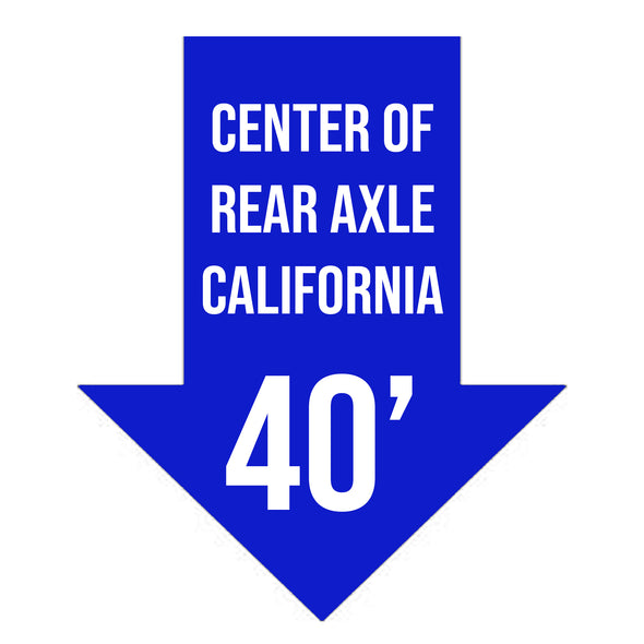 Center of Rear Axel California For Shipping Container & Trailers Decal Sticker Sign