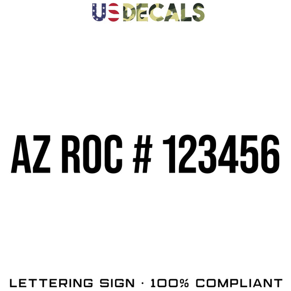 AZ ROC Number Decal Sticker, 2 Pack