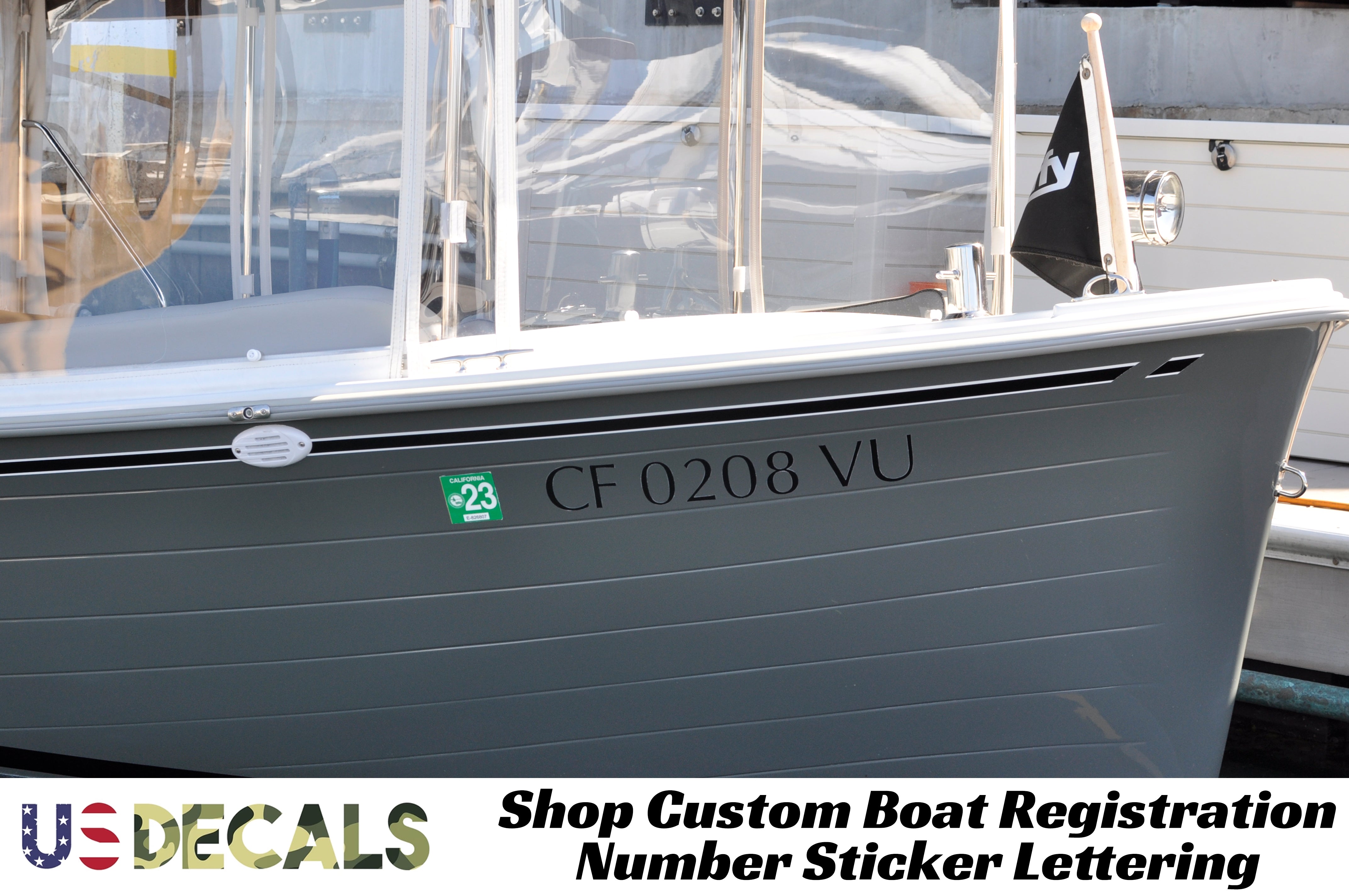 Regulation Sticker Boat Registration Number Regulation Decal Sticker Lettering, 2 Pack ...