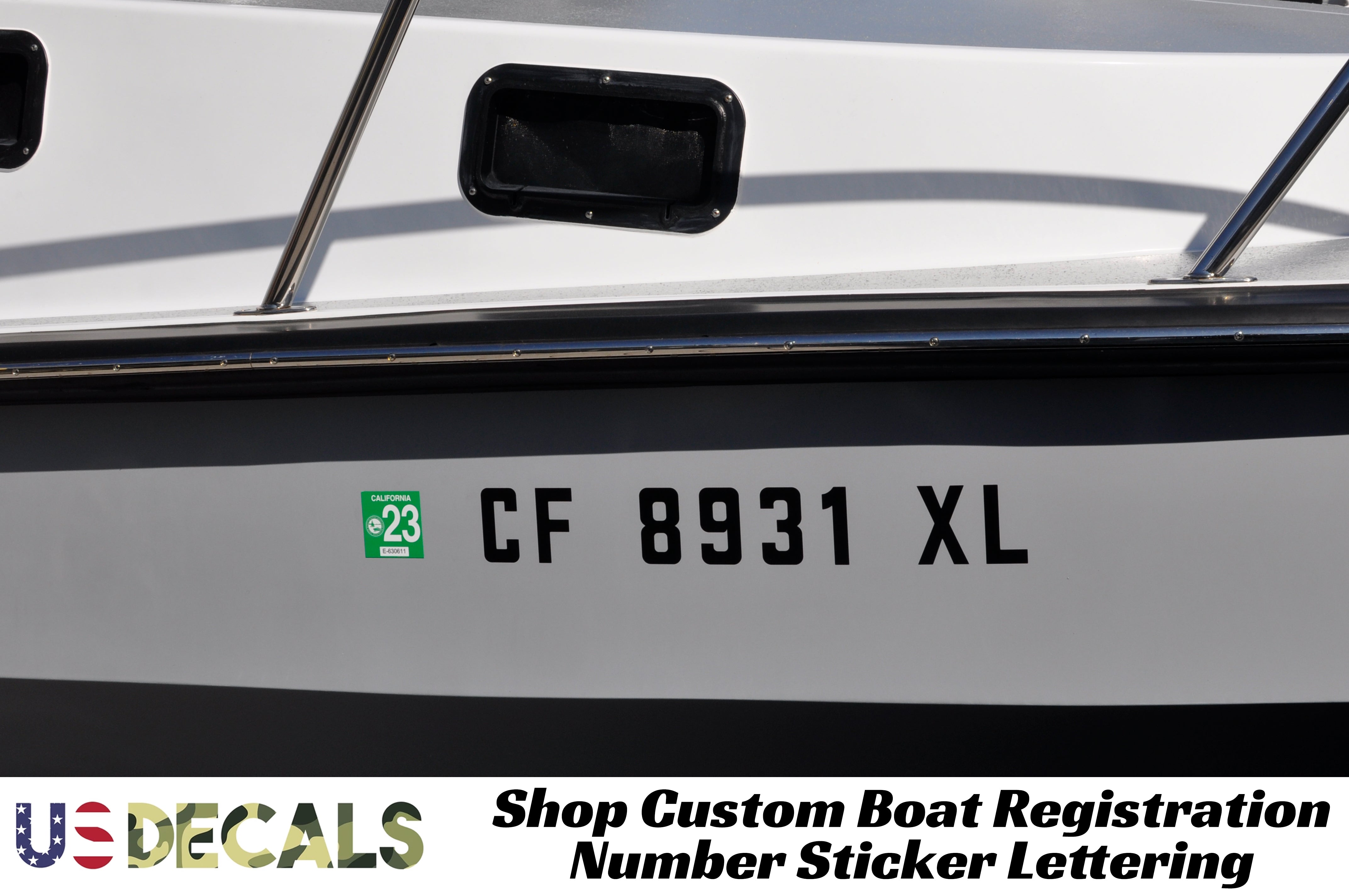Custom Boat Registration Number Regulation Decal Sticker Lettering, 2 ...