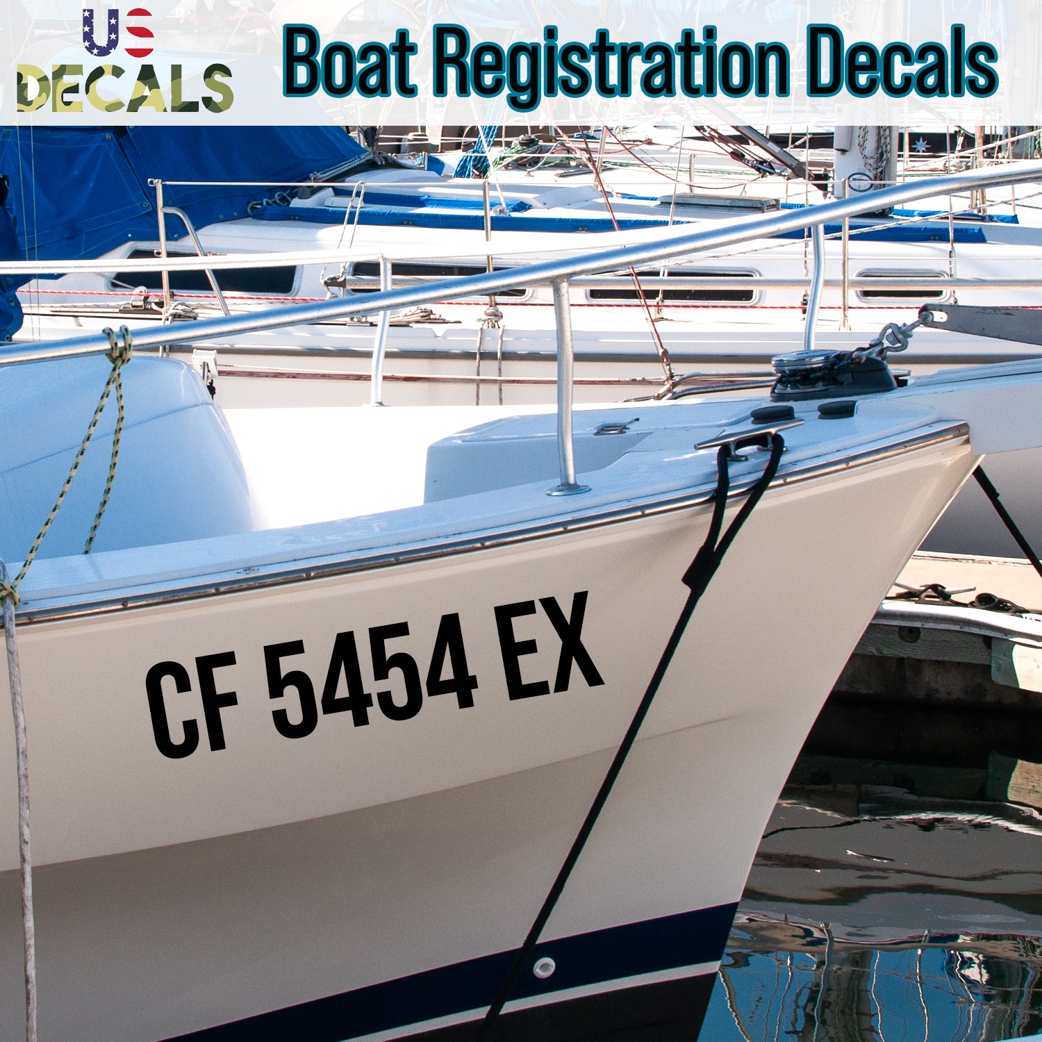 Custom Boat Registration Number Identification Regulation Decal Sticke ...