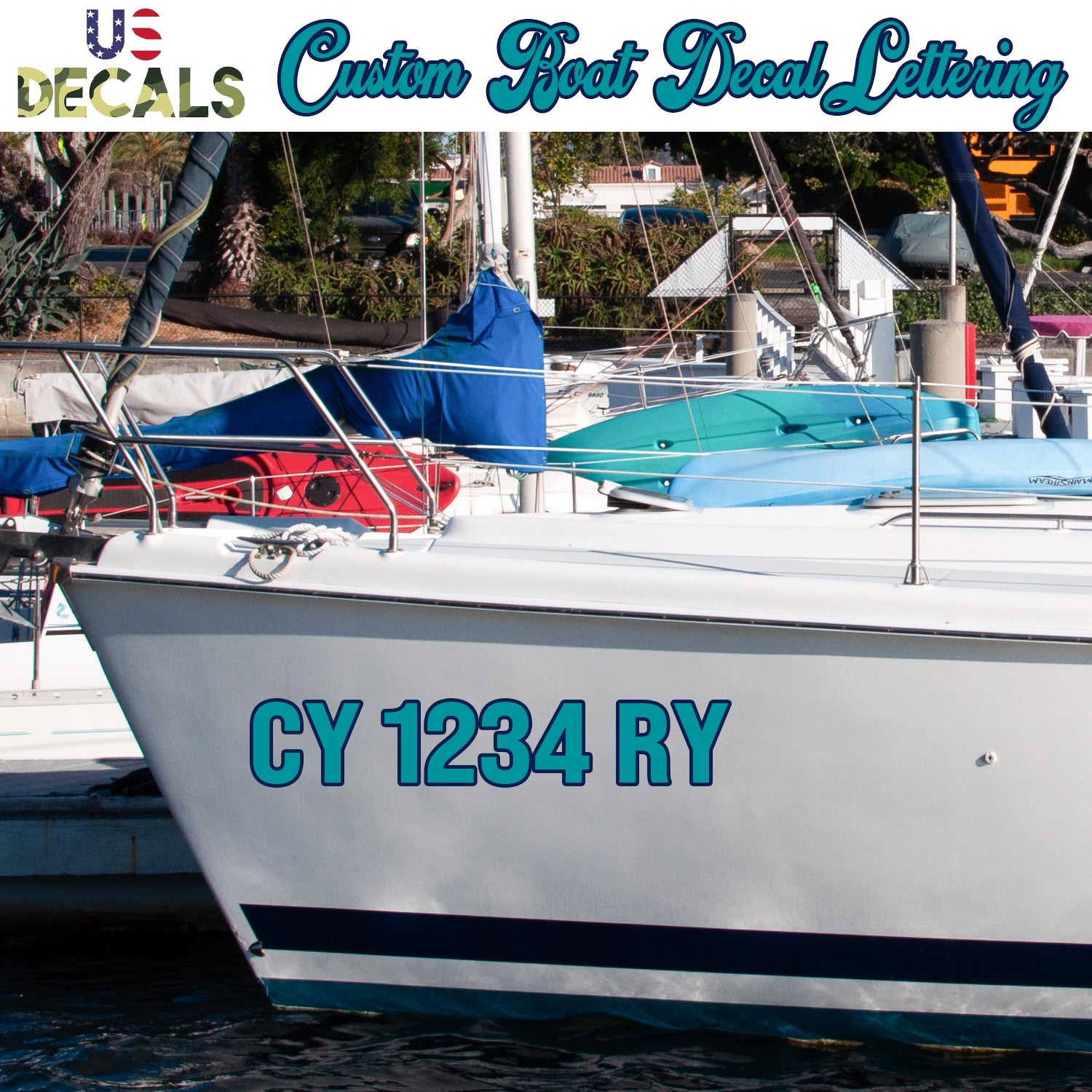 Two Color Custom Boat Registration Number Identification Regulation De ...