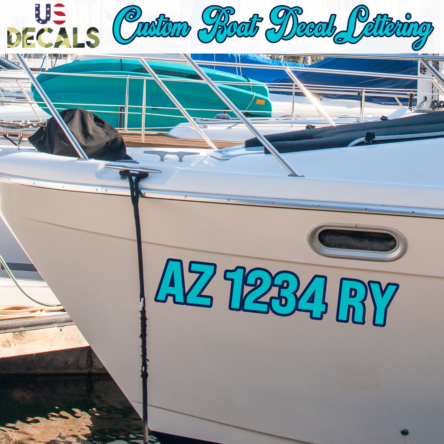 Two Color Boat Registration Number Identification Regulation Decal Sti ...