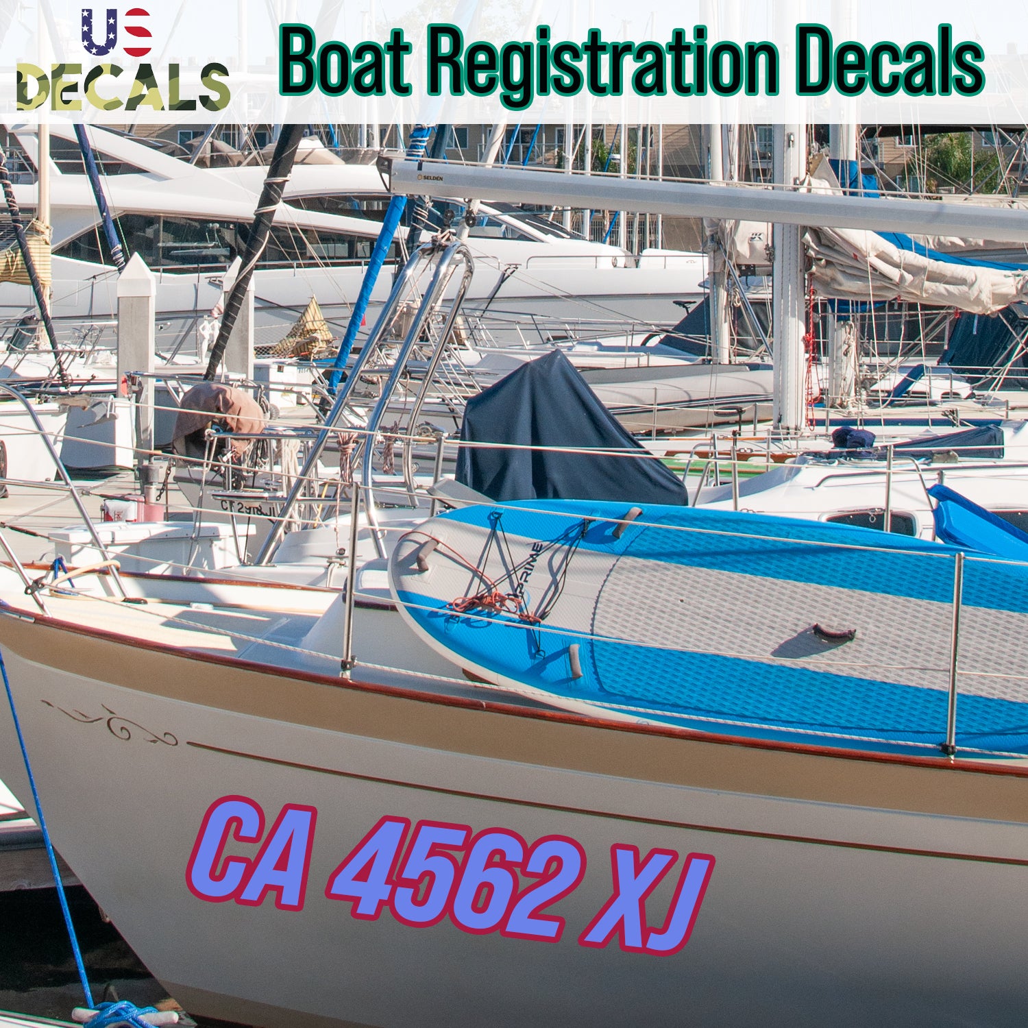 Boat Registration Number Identification Regulation Decal Sticker Lette ...