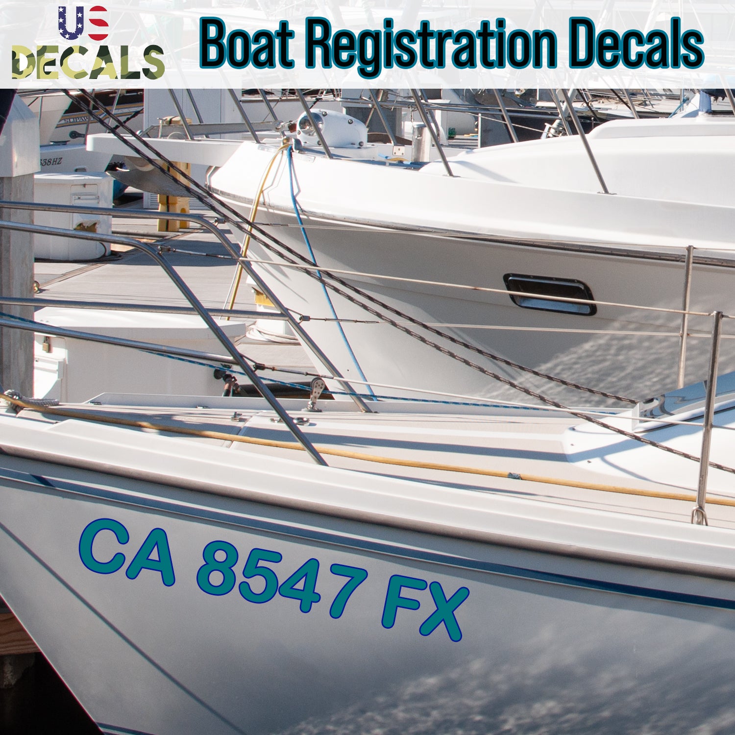 Boat Registration Number Identification Regulation Decal Sticker Lette ...