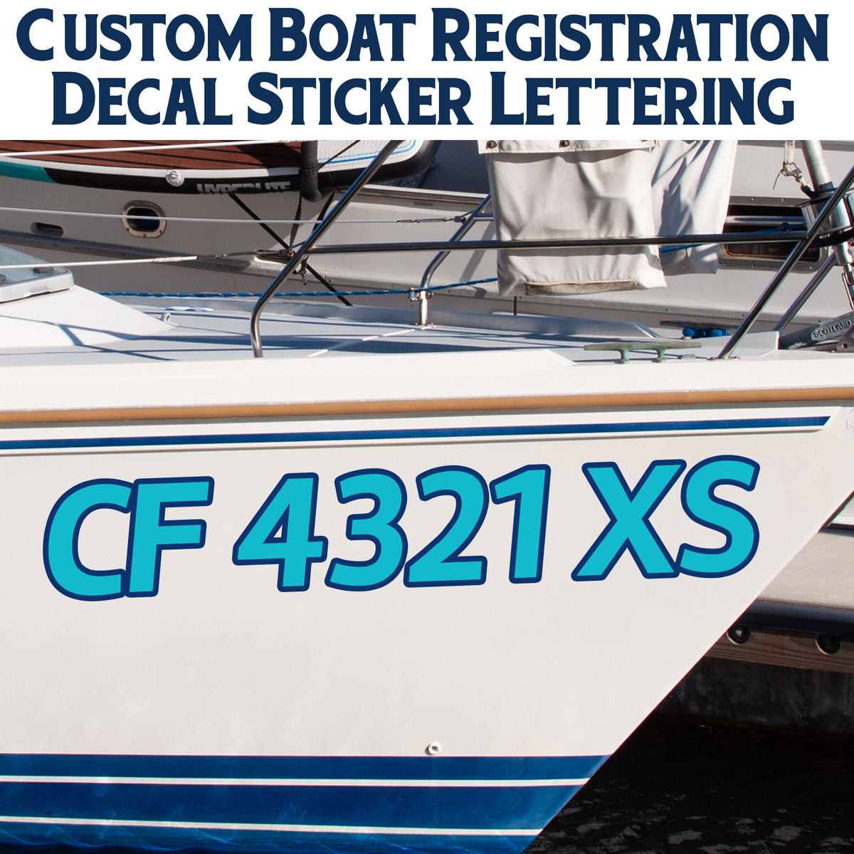 Registration Decal Create Your Own Boat Registration Number Decal Sign Lettering (Set of ...