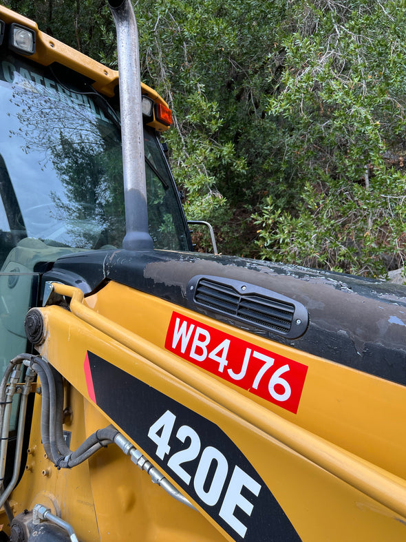 carb number off road decal on off road vehicle