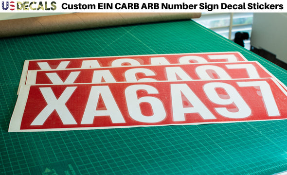 custom ein carb arb number decal sticker