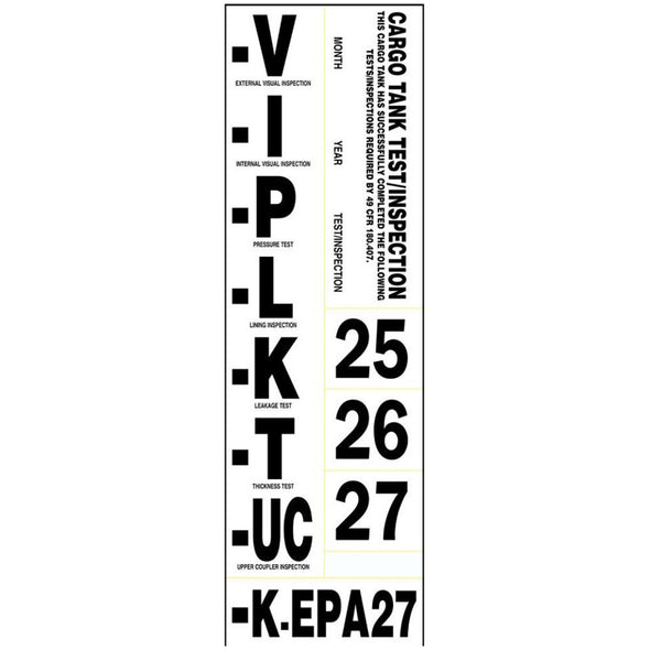 Cargo Tank Annual Inspection Label - Vinyl For Compliance